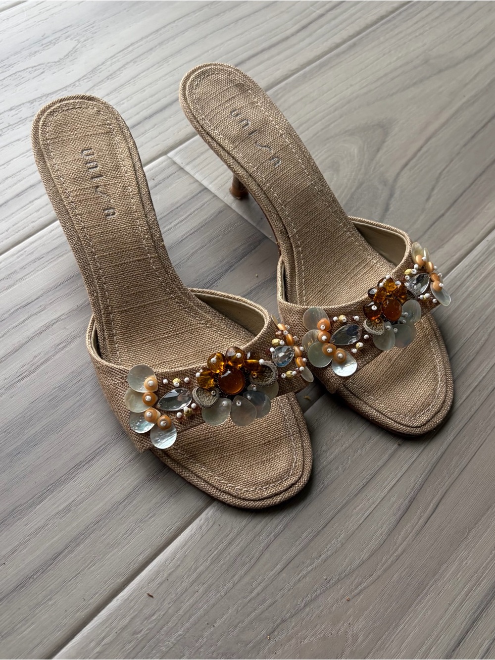 Unisa Y2K Beaded Kitten Heels
